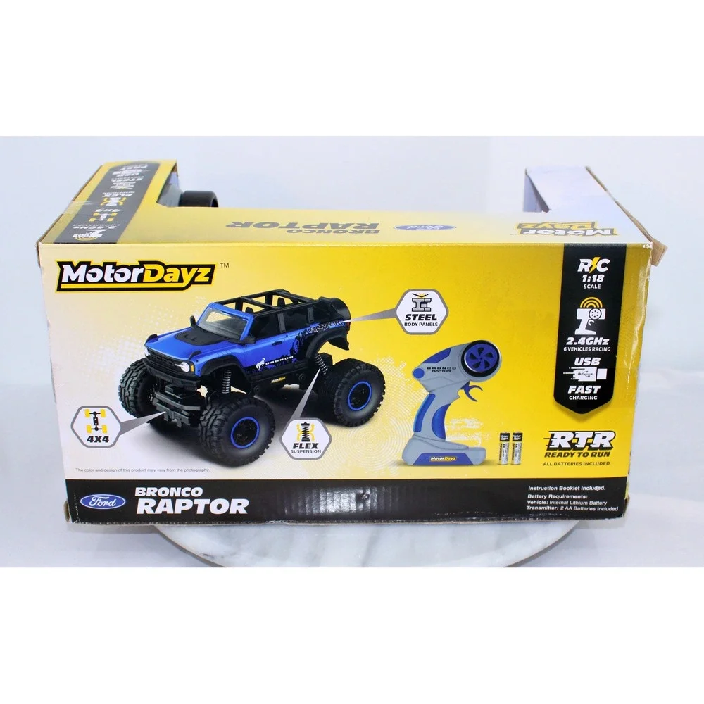 MotorDayz Ford Bronco Raptor RC Truck 1:18 Scale 4x4 Heavy Metal Purple
